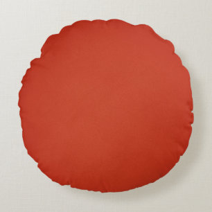 Modern Warm Red Grainy Texture Round Pillow