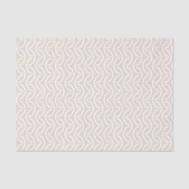 Modern Warped Chain Oatmeal Tissue Paper (Front)