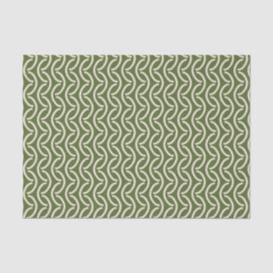 Modern Warped Chain Olive Green Tissue Paper