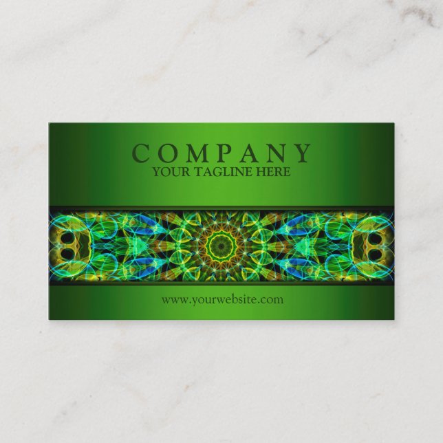 modern Watching You mandala green Business Card (Front)