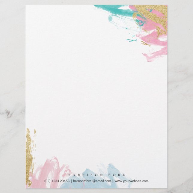 Modern water-colou design and elegant letterhead, letterhead (Front)