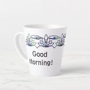 Modern Water Lilies Personalized Latte Mug