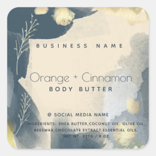 Modern Watercolor abstract branches  product  Square Sticker