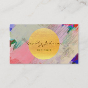 Modern Watercolor Abstract Elegant Cool Business Card