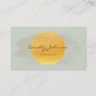 Modern Watercolor Abstract Elegant Green Yellow Business Card