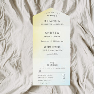 Modern Watercolor All In One Einladung All In One Invitation