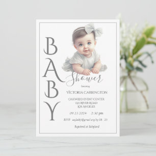 Modern Watercolor Baby Shower Invitation