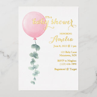 Modern watercolor baby shower invitation