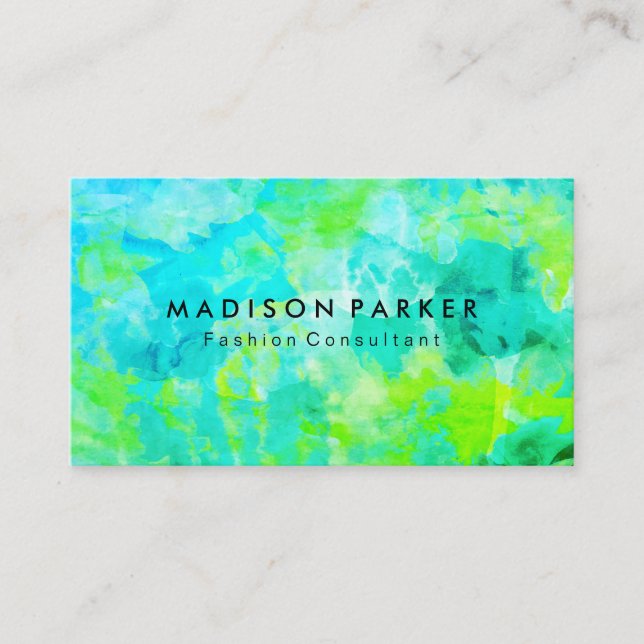 Modern Watercolor Background Business Card (Front)