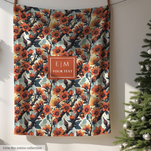 Modern watercolor blanket in sage and copper (Modern watercolor blanket in sage and copper)