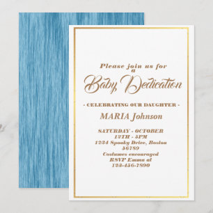 Modern Watercolor Blue Baptism Invitation