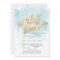 Modern Watercolor Blue Gold Oh Baby Shower