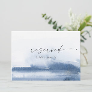 Modern Watercolor Blue Reserved Sign