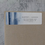 Modern Watercolor | Blue Return Address Label<br><div class="desc">These modern watercolor blue return address labels are perfect for a stylish contemporary wedding. The minimalist, classic and elegant design collection features simple water colour paint brush strokes in pretty jewel tones. These labels can be used for a wedding, bridal shower, special event or any time you need a personal...</div>