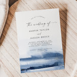 Modern Watercolor | Blue The Wedding Of Invitation<br><div class="desc">This modern watercolor | blue wedding invitation is perfect for a stylish contemporary wedding. The minimalist,  classic and elegant design collection features simple water color paint brush strokes in pretty jewel tones.</div>