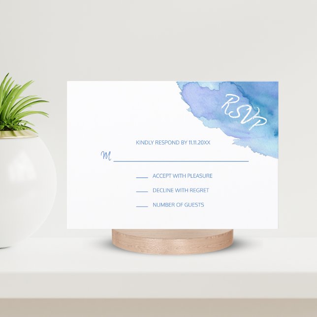 Modern Watercolor Blue Turquoise RSVP Insert Cards (Creator Uploaded)