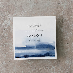 Modern Watercolor   Blue Wedding Napkins