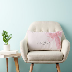 Modern Watercolor Blush Pink Oh Baby Throw Pillow