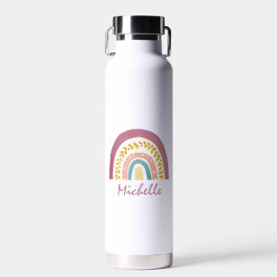 Modern Watercolor Boho Rainbow Custom Girls Cute   Water Bottle