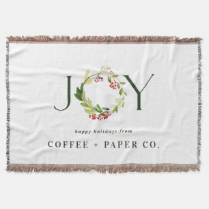 Modern watercolor botanical chic elegant gift throw blanket