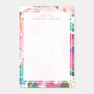 Modern Watercolor Botanical Garden Flowers Post-it Notes