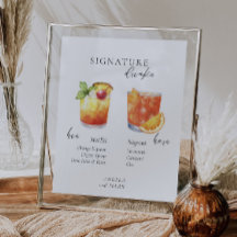 Modern Watercolor | Bride & Groom Signature Drink