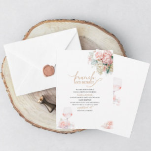 Modern Watercolor Brunch and Bubbly  Bridal Shower Invitation