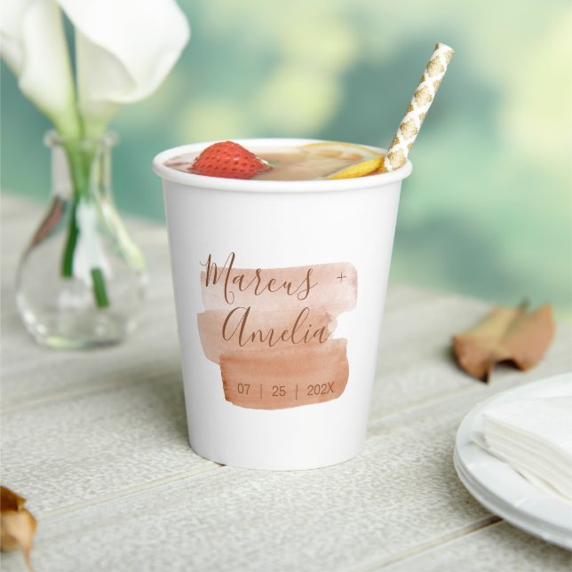 Modern Watercolor Brushstroke Minimalist  Paper Cups (Insitu)