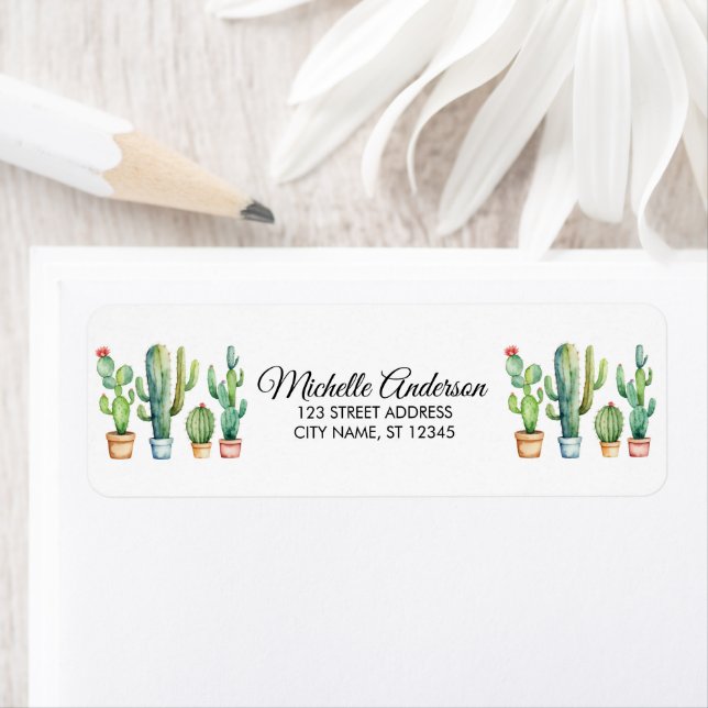 Modern Watercolor Cactus Cacti Desert Succulent (Insitu)