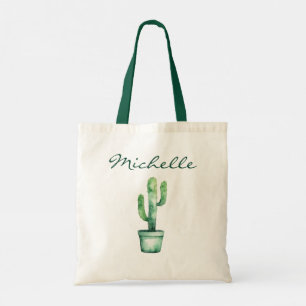 Modern Watercolor Cactus Cacti Desert Succulent Tote Bag