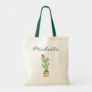 Modern Watercolor Cactus Cacti Desert Succulent Tote Bag