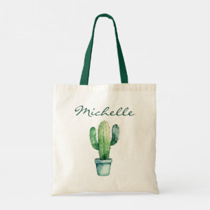 Modern Watercolor Cactus Cacti Desert Succulent Tote Bag