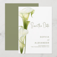 Modern Watercolor Calla Lily Sage Green
