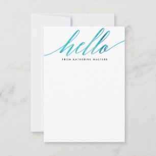 Modern Watercolor Calligraphy Personal Stationery Note Card