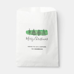 Modern Watercolor Christmas Favour Bag
