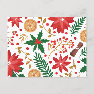 Modern Watercolor Christmas Green Pine Tree     Holiday Postcard