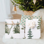Modern Watercolor Christmas Green Pine Tree Wrappi Wrapping Paper Sheet<br><div class="desc">Modern Watercolor Christmas Green Pine Tree</div>