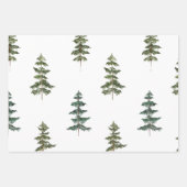 Modern Watercolor Christmas Green Pine Tree Wrappi Wrapping Paper Sheet (Front)