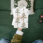 Modern Watercolor Christmas Green Pine Tree Wrapping Paper Sheet<br><div class="desc">Modern Watercolor Christmas Green Pine Tree</div>