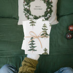 Modern Watercolor Christmas Green Pine Tree Wrapping Paper Sheet<br><div class="desc">Modern Watercolor Christmas Green Pine Tree</div>