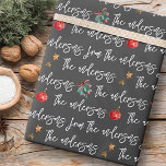 Modern Watercolor Christmas Pattern Custom Family Wrapping Paper<br><div class="desc">This simple and modern design is composed of playful script typography.</div>