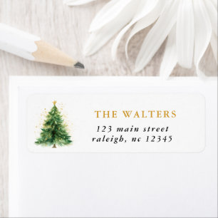 Modern Watercolor Christmas Pine Tree 