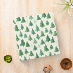 Modern Watercolor Christmas Pine Trees Seamless  Binder