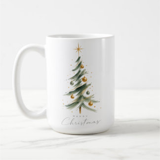 Modern Watercolor Christmas Tree  Coffee Mug