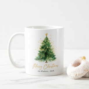 Modern Watercolor Christmas Tree Non Photo Coffee Mug