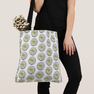 Modern Watercolor Citrus Summer Lime Slice Tote