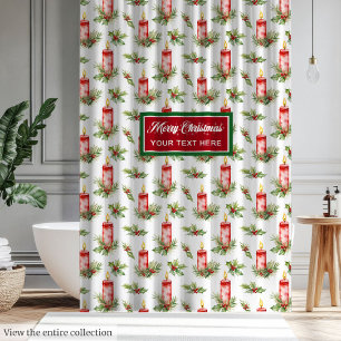 Modern watercolor classic Christmas curtain gift