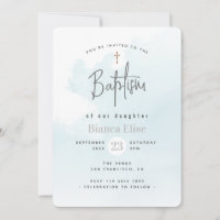 Modern Watercolor Clouds Baptism