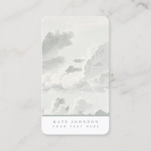 Modern Watercolor Clouds Retro Vintage Minimal Business Card