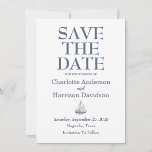 Modern Watercolor Coastal Seascape Wedding Invitation